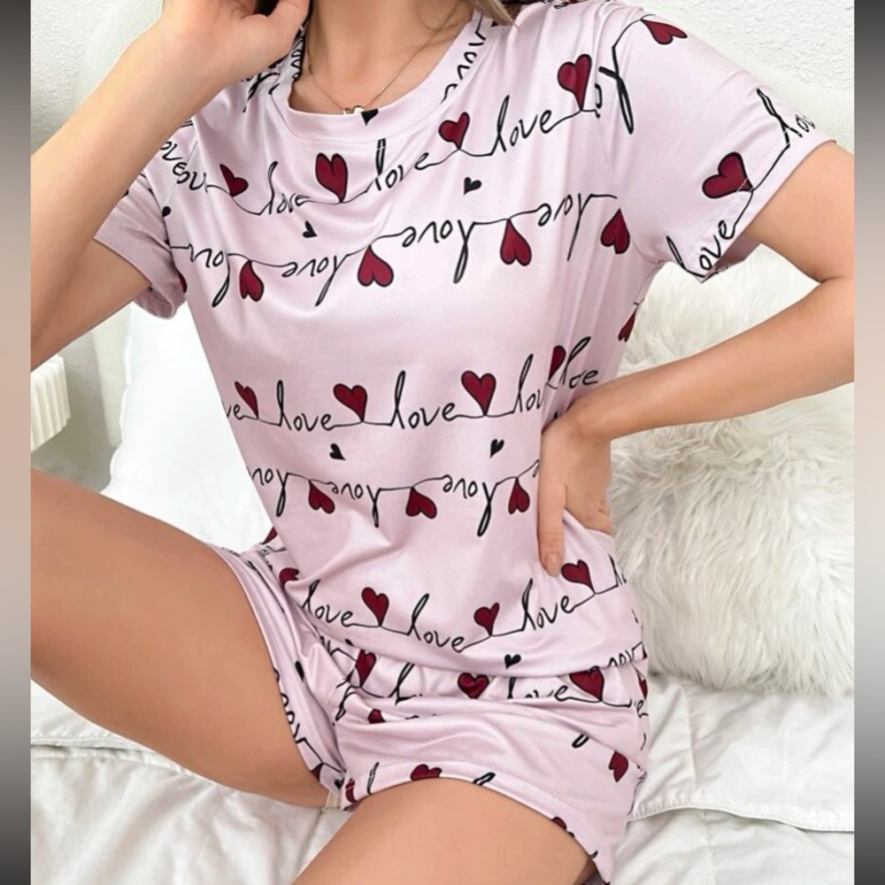 Heart & Letter Graphic PJ Set